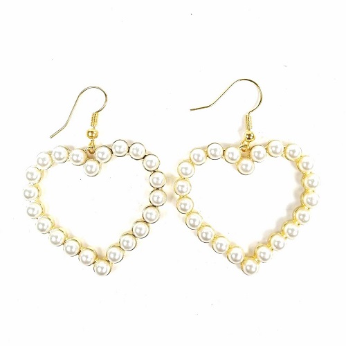 A-TT-74 White Pearls Love Dagling Hook Earrings Malaysia